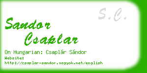 sandor csaplar business card